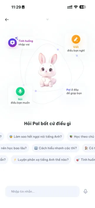 Palingo app screen